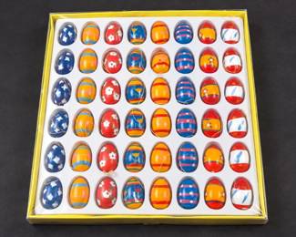Vintage Hand-Painted Easter Egg Ornaments β Boxed Set