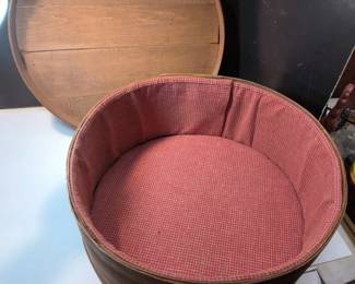 Antique Bentwood Pantry / Cheese Box β Red Gingham Lined