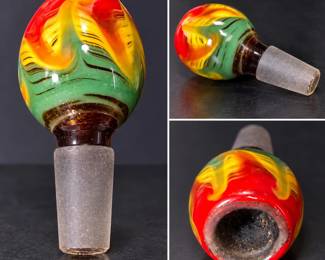 Handblown Multicolor Art Glass Bowl Slide