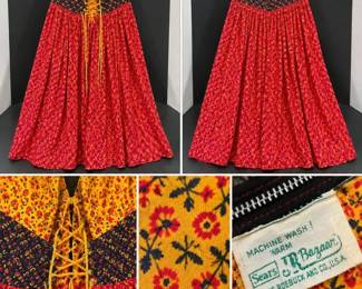 1970s Sears Jr. Bazaar Floral Prairie Maxi Dress β Boho