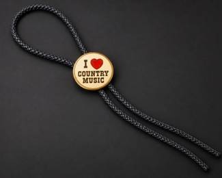 Vintage "I Love Country Music" Bolo Tie