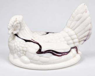 Large Purple Slag Glass Hen on Nest β Lid Only