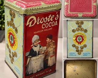 Droste's Cocoa Haarlem Holland 1/2 Lb. Advertising Tin