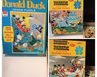 Vintage Disney Donald Duck & Disney on Parade Puzzles β 3 Pc