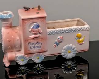 1950s Napco Sleepytime Express Musical Train Planter