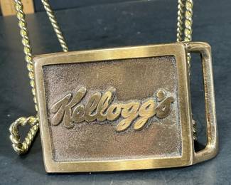 Valleau Studio Saugatuck Kellogg's Solid Brass Belt Buckle β New Old Stock