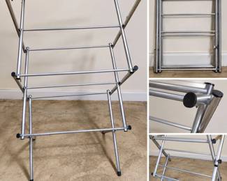 Folding Metal Clothes Drying Rack - Collapsible Laundry Airer