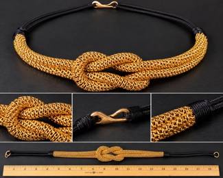 Vintage Gold-Tone Mesh Knot Belt