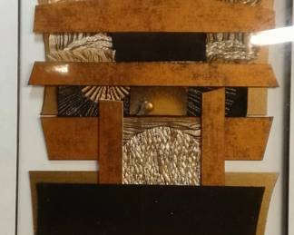 Kathy Sheldon Signed Original Mixed Media 3D Paper Collage β Michigan Artist