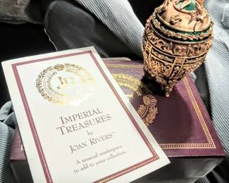 Joan Rivers Imperial Treasures Emerald Music Box Egg with Box & COA