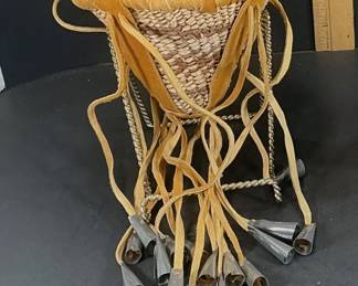 Handmade Apache Buckskin Burden Basket