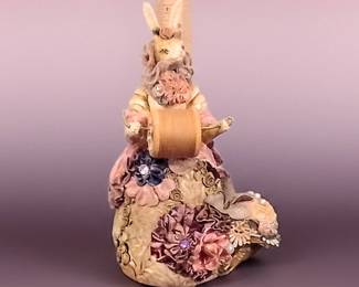 Katherine's Collection Wayne Kleski Victorian Rabbit Spool Holder & Pincushion