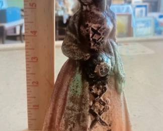Antique c. 1900 Cast Iron Hooded Woman Figure β 6"