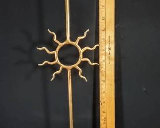 Mid-Century Brass Celestial Sunburst Candlestick