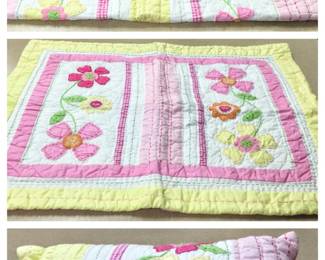 Pottery Barn Daisy Garden Embroidered Quilt, Sham & Pillow
