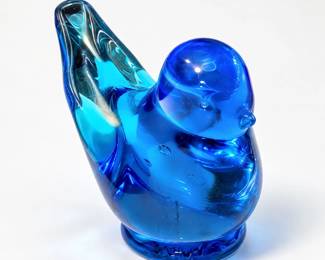 Blue Glass Bluebird of Happiness Figurine