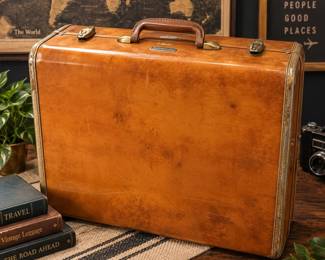 1950s Samsonite Suitcase in Saddle Tan