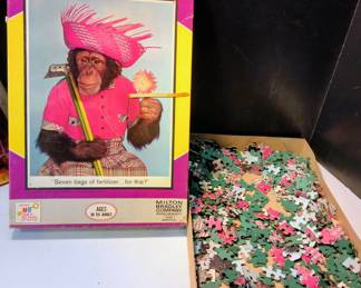 1960s Milton Bradley Chimp Chat Puzzle