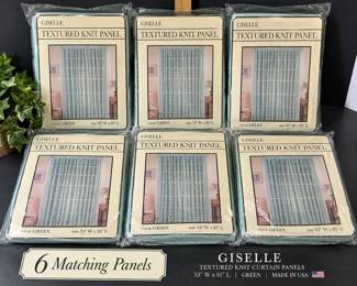 6 Vintage Giselle Knit Curtain Panels β 53" x 81", Made in USA