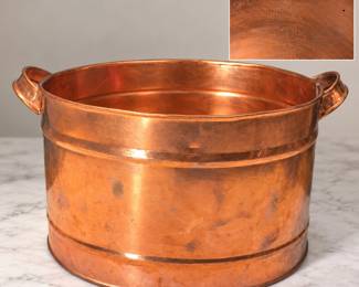 Antique 1888 Copper Wash Basin - Hand Engraved "Good For A Little Wash"