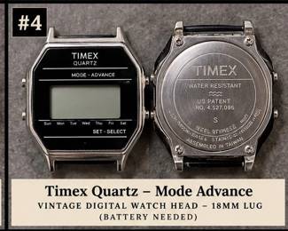 Vintage Timex Quartz Mode-Advance Digital Watch β Needs Battery