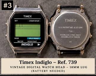 Vintage Timex Indiglo Ref. 739 Digital Watch β Needs Battery