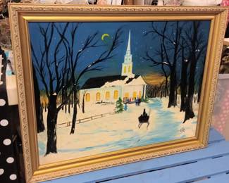 1966 Oil Painting "Faith of Our Fathers" β Signed, 22" x 26"