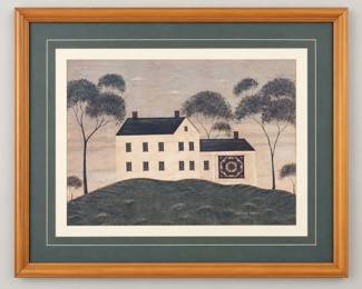Large Framed Primitive Americana Farmhouse Print