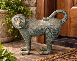 The Gracious Garden Bronze-Finish Monkey Statue / Doorstop