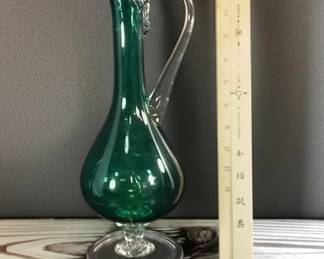 Emerald Green Empoli Glass Pitcher β 12"