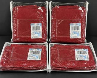 New 4-Pc Cinnabar Red Curtain Set β 2 Panels & 2 Valances