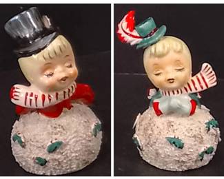 1956 Lefton Kissing Snowball Kids Spaghetti Bells