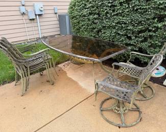 metal and glass patio furniture