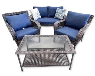 Mainstays 4Piece Brown Wicker Outdoor Patio Set