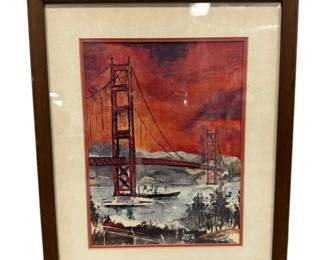 Golden Gate Bridge Watercolor PrintG. Soubeyran
