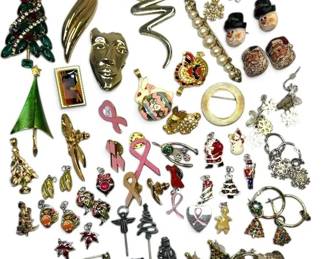 Christmas Brooches, Earrings, More