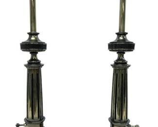 Pair Of MidCentury Large Brass Lamps