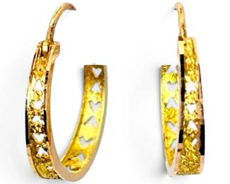 18k Gold Hoop Earrings 16mm 1.5g