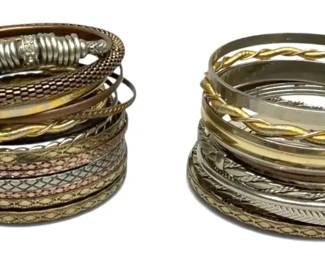Gold Silver Tones Bangle Bracelets
