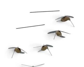 Metal Carved Wood Hummingbird Mobile