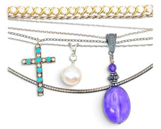 Sterling Silver Necklaces Bracelets 35g Total