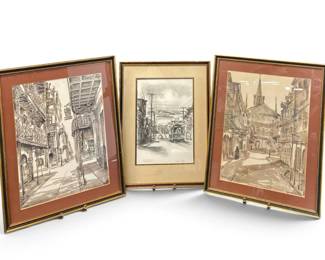 Vintage Art By Malcom Paul Newman New Orleans Streetscapes Alec Stern San Francisco Street Hill