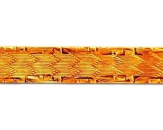14k Gold Engraved Brooch 2.75g