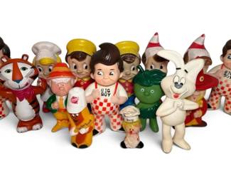 Vintage Food Mascots Rubber Dolls Rice Crispies, Trix,  More