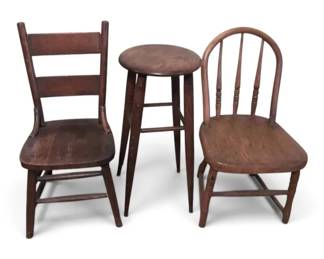 Antique Childrens Wooden Chairs