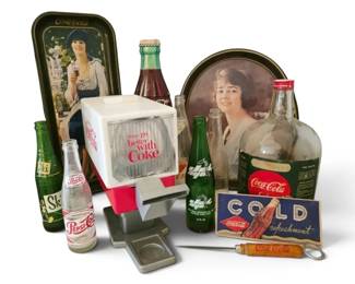 CocaCola Trays, Dispenser, Soda Bottles,  More