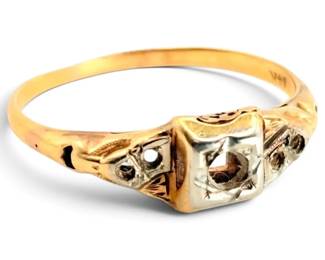 14k Gold Ring w Missing Stones  Size 7 1.35g