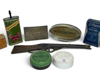 Vintage Remington Gun Oil, Winchester Buckle, Wards Ammo,  More