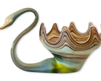 Glass Swan Bowl