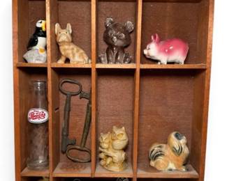 Wood Trinket Shadow Box W Trinkets